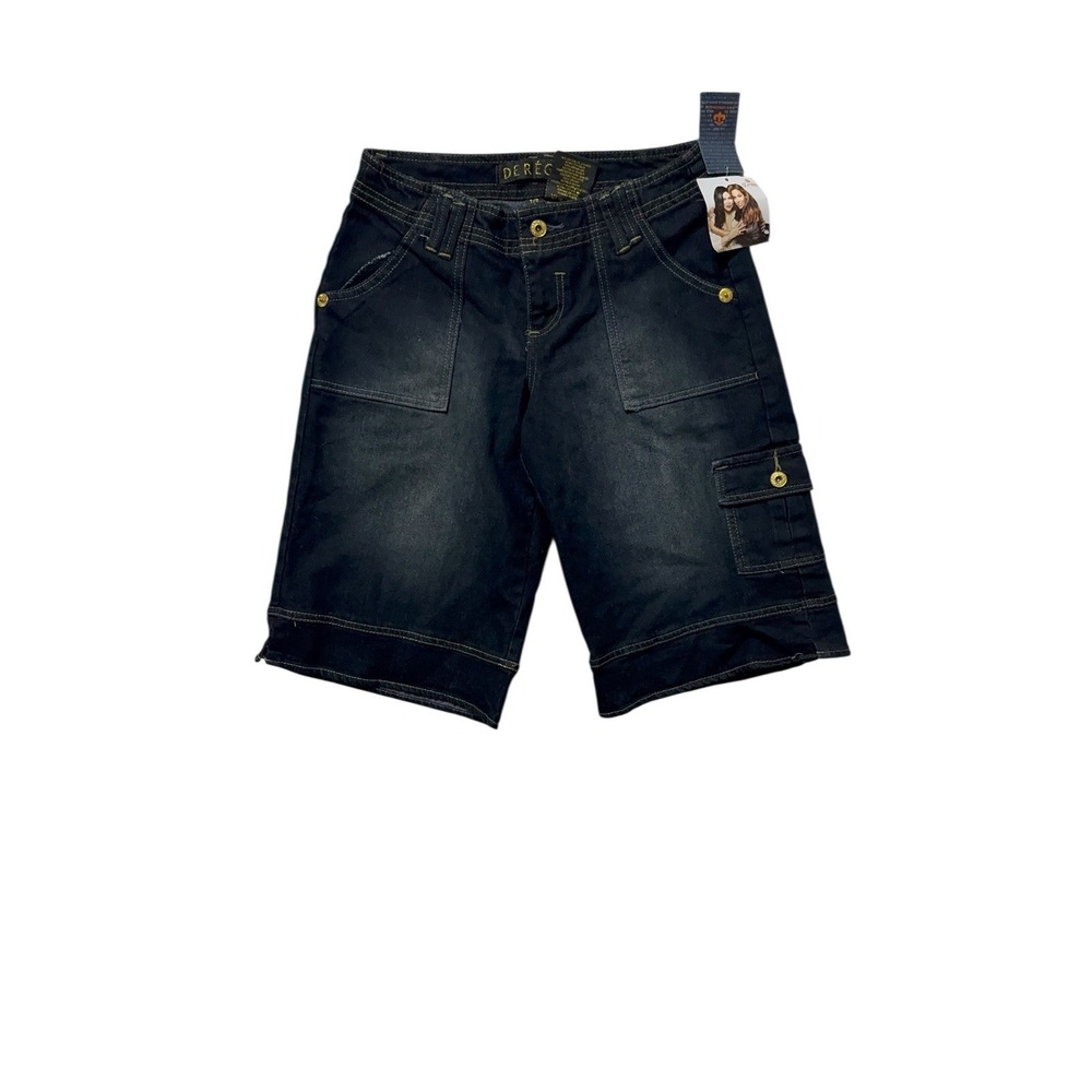 NWT DEREON WOMEN'S DARK BLUE CAPRI JEANS‎ SHORTS SIZE 7/8
